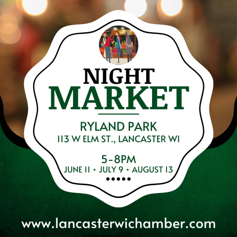 Lancaster Night Market at Ryland Park, 5-8 pm, June 11th, July 9th and August 13th