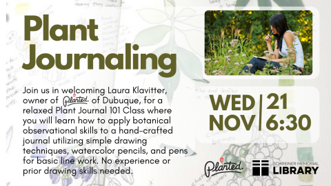 woman sitting amongst plants with journal