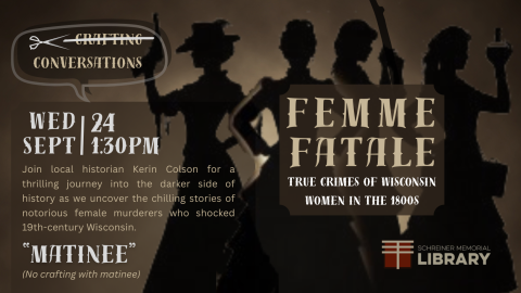 shadows of 4 women in vintage clothing